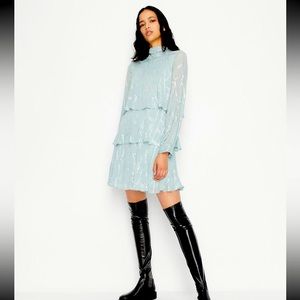 ARMANI EXCHANGE Magnesium (Mint)/Silver NWT size 6 DRESS